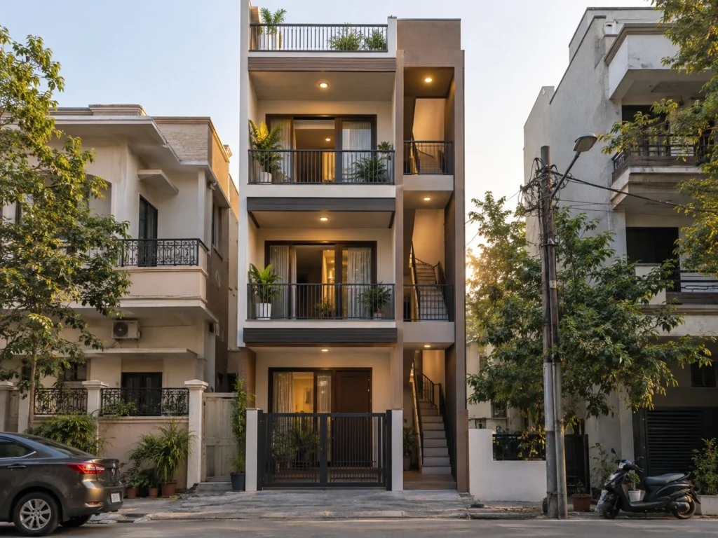 Illustrative residential home with rental floors
