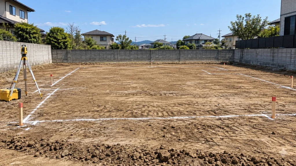 Illustrative residential site preparation and setting out